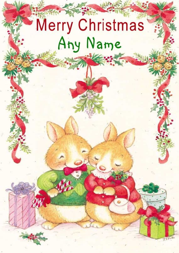 Add A Name Christmas - Bows and Animals