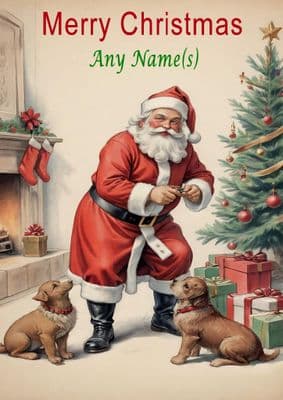 Add A Name Christmas - Father Christmas and Dogs