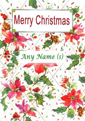 Add A Name Christmas - Holly and Poinsettia