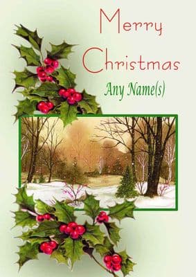 Add A Name Christmas - Holly and Woods