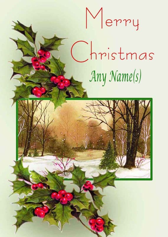 Add A Name Christmas - Holly and Woods