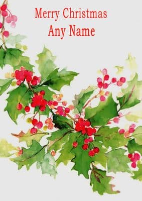 Add A Name Christmas - Holly & Berries