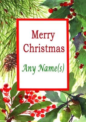 Add A Name Christmas - Holly Frame