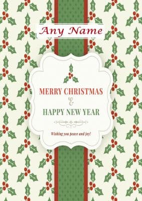 Add A Name Christmas - Holly Label