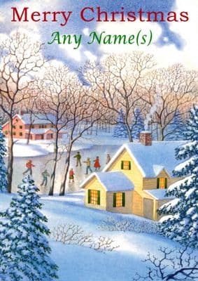 Add A Name Christmas - House and Skaters