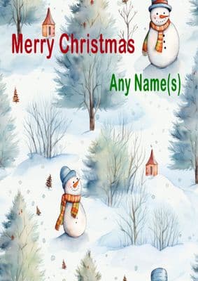 Add A Name Christmas - Icy Snowman