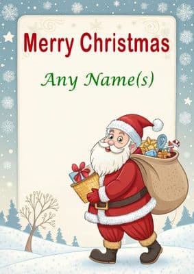 Add A Name Christmas - New Santa and Sack Walking