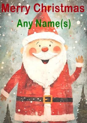 Add A Name Christmas - Paper Mache Santa