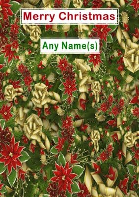 Add A Name Christmas - Poinsettia and Bows