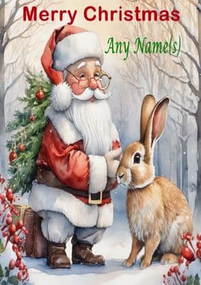 Add A Name Christmas - Santa and Hare