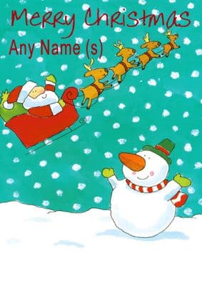 Add A Name Christmas - Santa and Snowman
