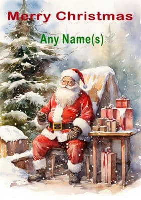 Add A Name Christmas - Sitting Father Christmas