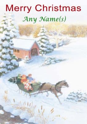 Add A Name Christmas - Sleigh In The Snow