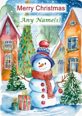 Add A Name Christmas - Snowman