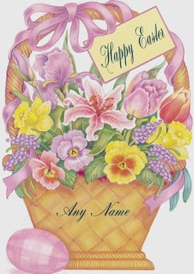 Add A Name Easter-Basket With Spring Flowers