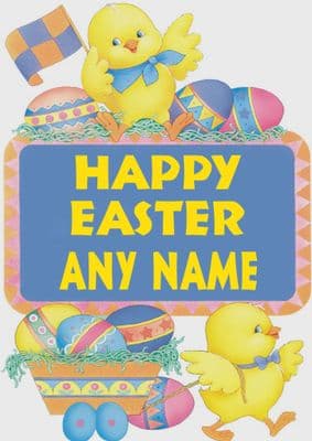 Add A Name Easter-Chicks With Eggs