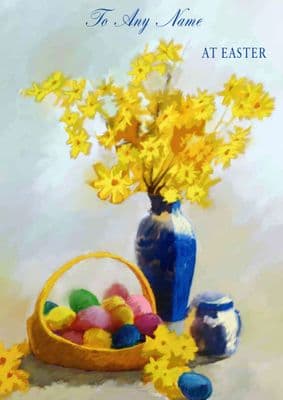 Add A Name Easter-Daffodils And Eggs