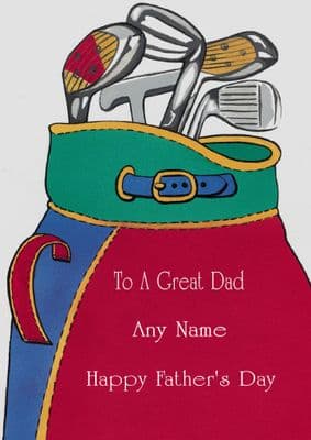Add A Name Father's Day-Dad's Golf Clubs