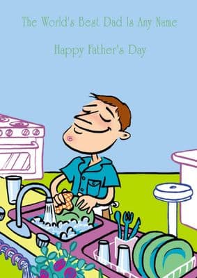 Add A Name Father's Day-Dad Washing Up