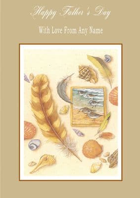 Add A Name Father's Day-Feathers And Shells