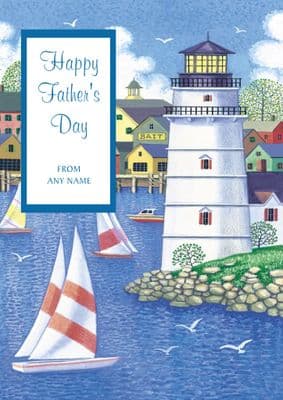 Add A Name Father's Day-Harbour And Lighthouse