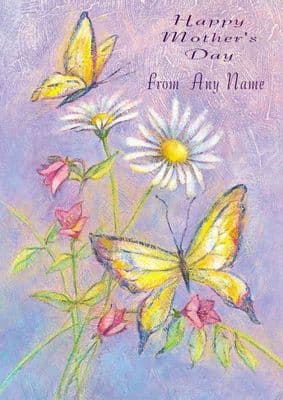 Add A Name Mother's Day-Daisies And Butterflies