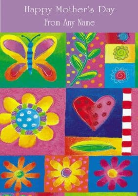 Add A Name Mother's Day-Hearts And Flowers