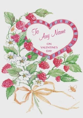 Add A Name Valentine-Heart And Berries