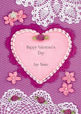 Add A Name Valentine-Lace And Heart