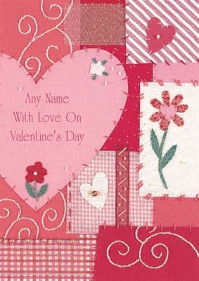 Add A Name Valentine-Patchwork Hearts