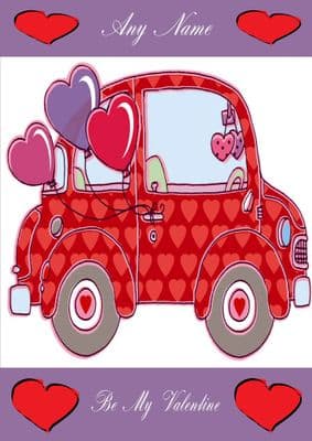 Add A Name Valentine-Valentine Car