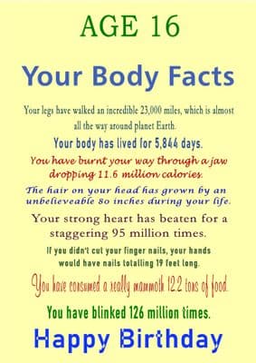 Age 16 Body Facts
