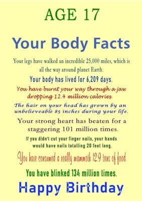 Age 17 Body Facts