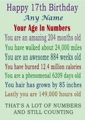 Age 17 In Numbers