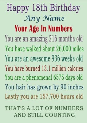Age 18 In Numbers