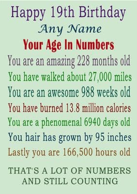 Age 19 In Numbers