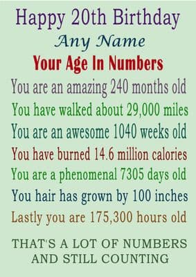 Age 20 In Numbers