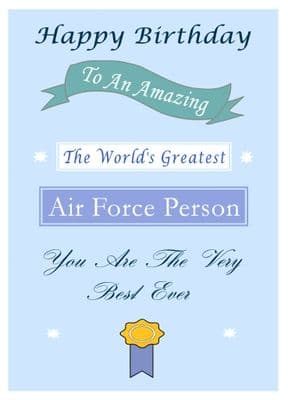 Air Force Person - Birthday Card
