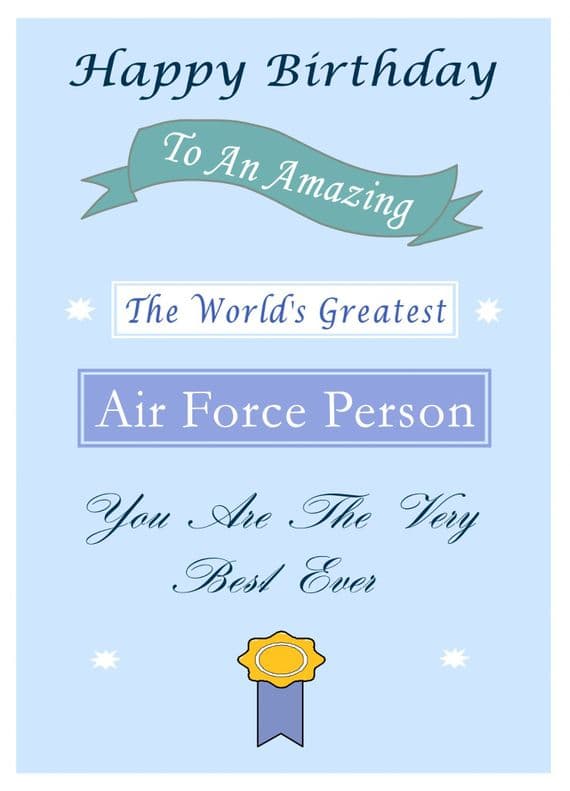 Air Force Person - Birthday Card
