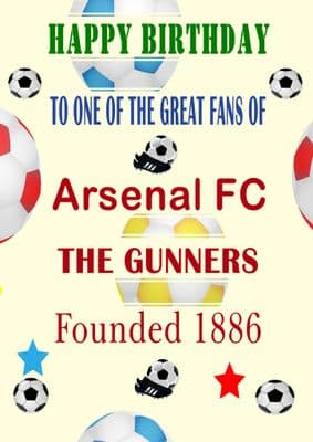 Arsenal FC Happy Birthday