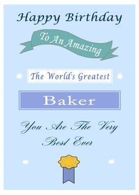 Baker - Birthday Card