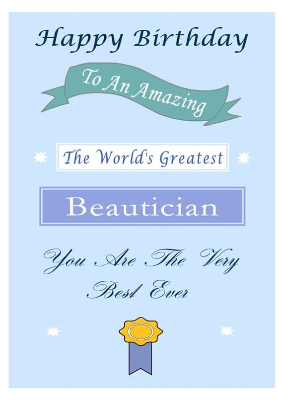 Beautician - Birthday Card