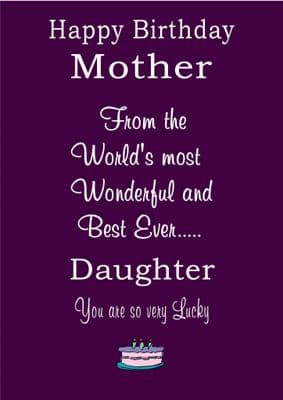 BEST DAUGHTER TO LUCKY MOTHER