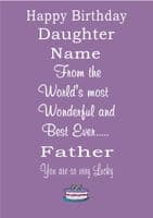 BEST FATHER TO LUCKY DAUGHTER