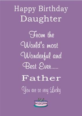 BEST FATHER TO LUCKY DAUGHTER