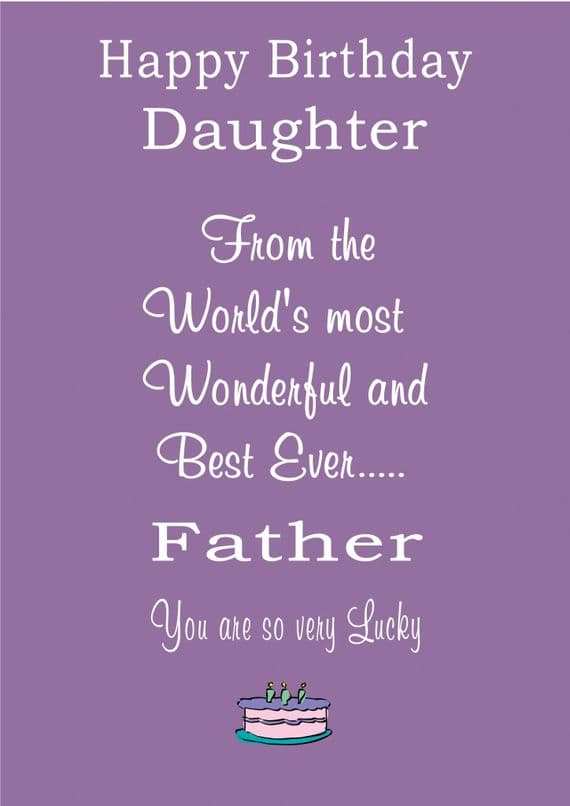 BEST FATHER TO LUCKY DAUGHTER