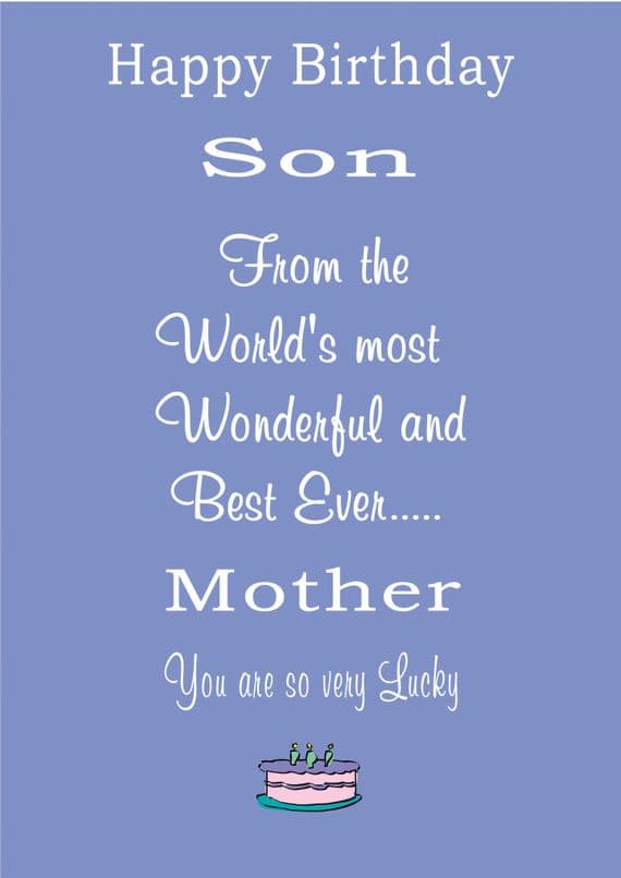BEST MOTHER TO LUCKY SON