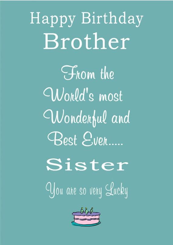 BEST SISTER TO LUCKY BROTHER
