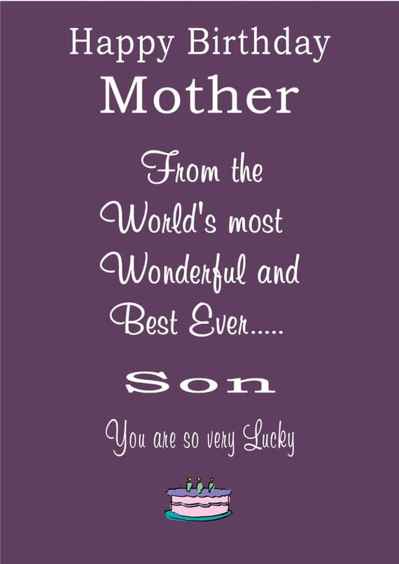 BEST SON TO LUCKY MOTHER