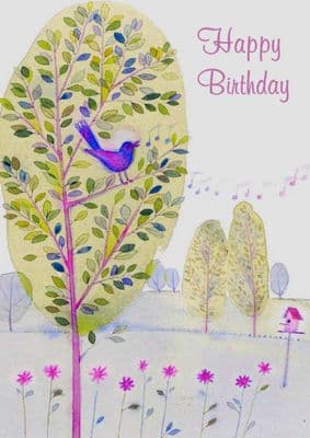 Birthday - Adult - Blue Bird In Tree